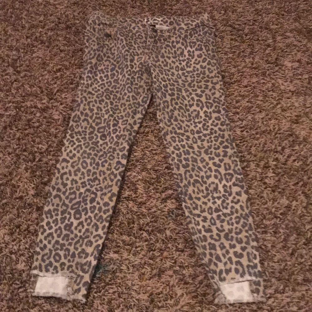 Leopard print jeans